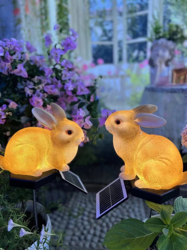 Vanjska lampica u obliku zeca od fiberglasa, IP65, 5W, 6–12 h osvjetljenja