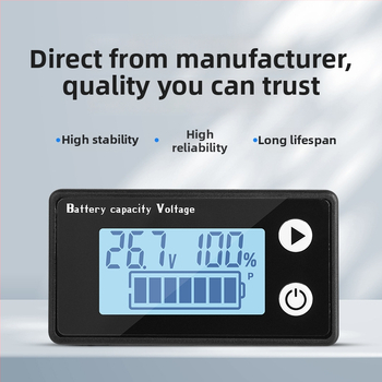 Dvožilni LCD digitalni voltmetar 9-100V, prikaz napona i napunjenosti baterije