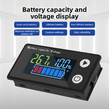 Dvožilni LCD digitalni voltmetar 9-100V, prikaz napona i napunjenosti baterije
