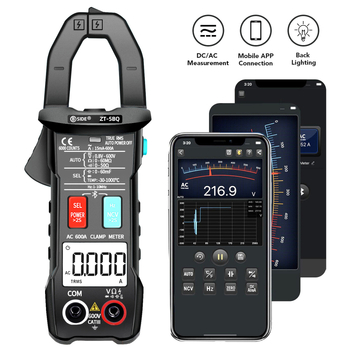 BSIDE ZT-5BQ Bluetooth kliještni mjerni uređaj, digitalni multimetar, automatsko hvatanje, 600 A, zaštita od izgaranja