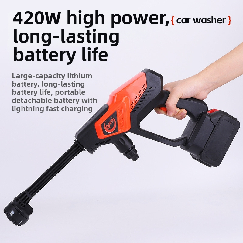 Pištoľ na umývanie auta, bezdrôtová s Li-ion batériou, vysoký tlak, plne automatická (Značka: Bo xi)