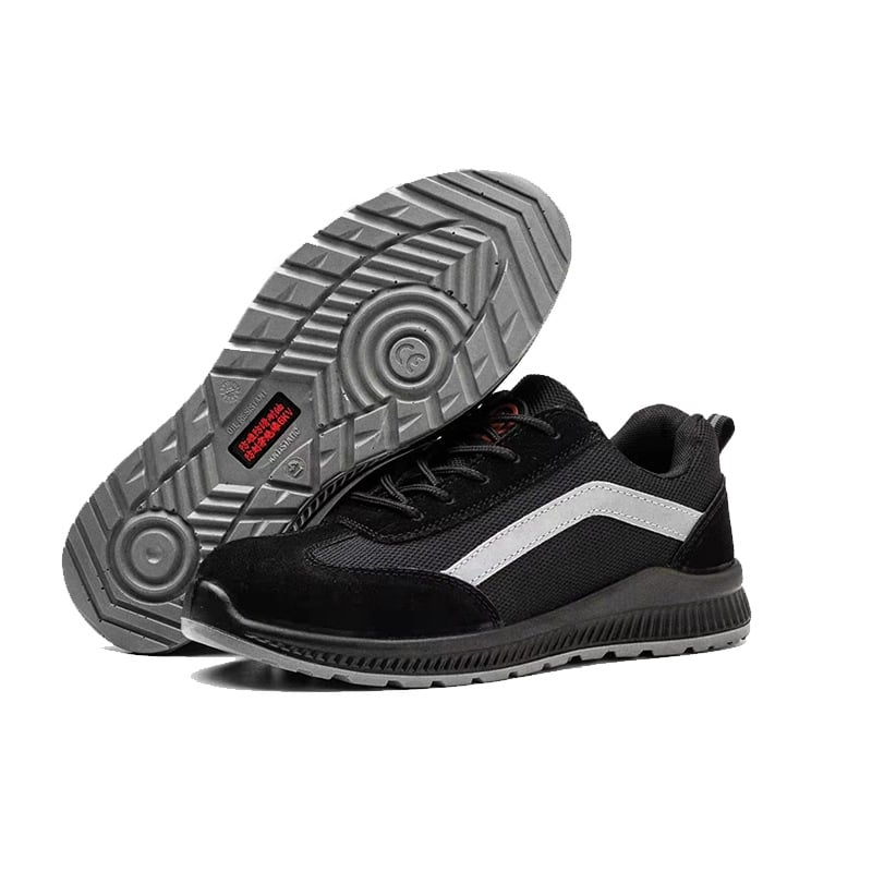 Încălțăminte de protecție cu izolație, partea superioară din velur-mesh, vârf din plastic-otel, talpă din cauciuc, protecție anti-șoc/anti-perforație