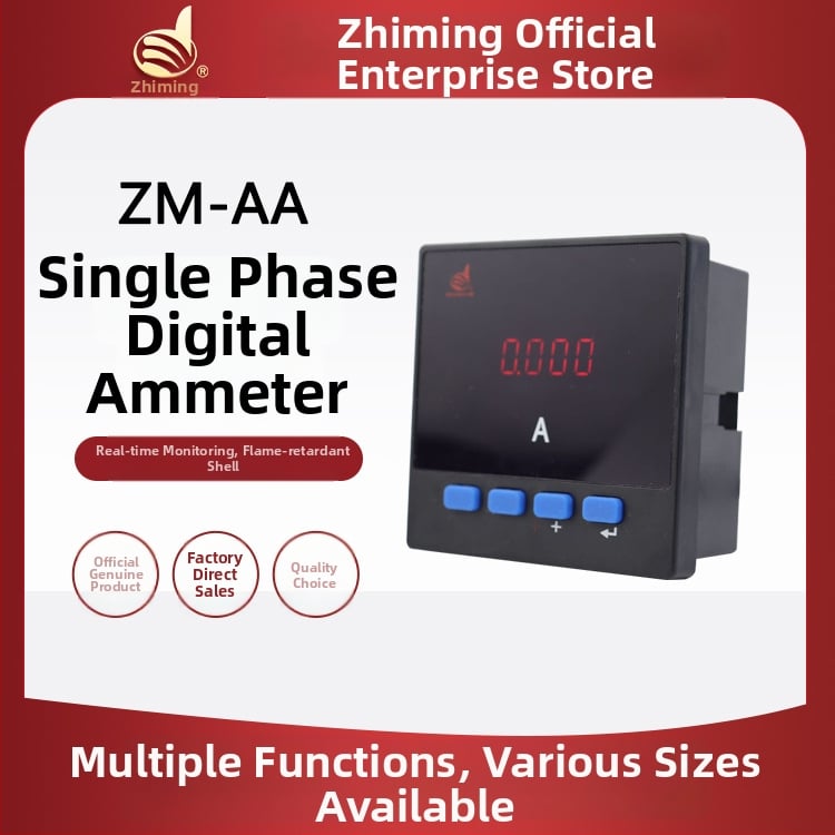 Egyfázisú digitális ampermérő LED és LCD kijelzővel, névleges feszültség 380V, mérési pontosság 0,4%, súly 200 g
