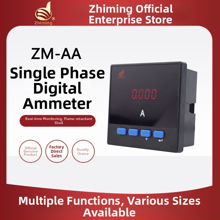Egyfázisú digitális ampermérő LED és LCD kijelzővel, névleges feszültség 380V, mérési pontosság 0,4%, súly 200 g