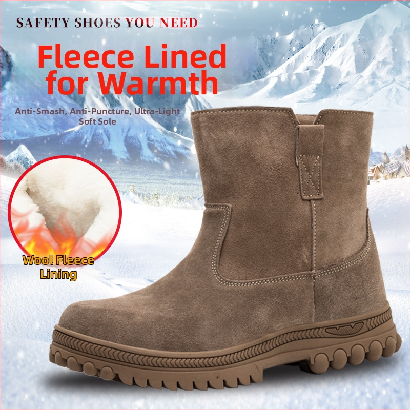 Bezpečnostná pracovná obuv s oceľovou špičkou, proti nárazu a prepichnutiu, zimná izolácia, vysoký členok