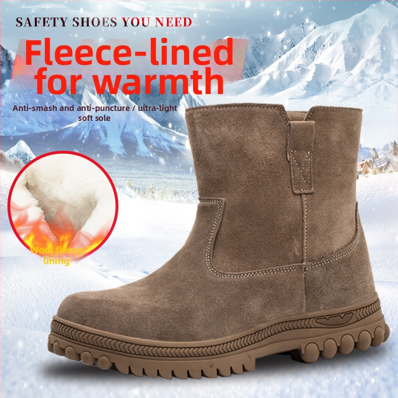 Bezpečnostná pracovná obuv s oceľovou špičkou, proti nárazu a prepichnutiu, zimná izolácia, vysoký členok