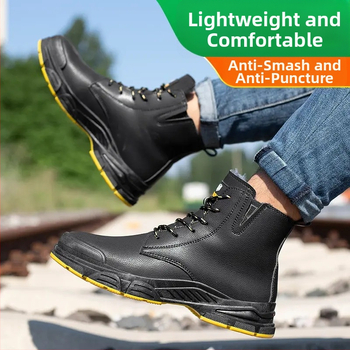 Χειμερινά εργατικά παπούτσια με μόνωση έως 10 kV, αντι-χτύπη και αντι-διάτρησης, δέρμα μικροϊνών, μεσαίο ύψος, προστασία δακτύλων