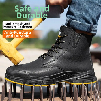 Χειμερινά εργατικά παπούτσια με μόνωση έως 10 kV, αντι-χτύπη και αντι-διάτρησης, δέρμα μικροϊνών, μεσαίο ύψος, προστασία δακτύλων