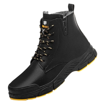 Χειμερινά εργατικά παπούτσια με μόνωση έως 10 kV, αντι-χτύπη και αντι-διάτρησης, δέρμα μικροϊνών, μεσαίο ύψος, προστασία δακτύλων