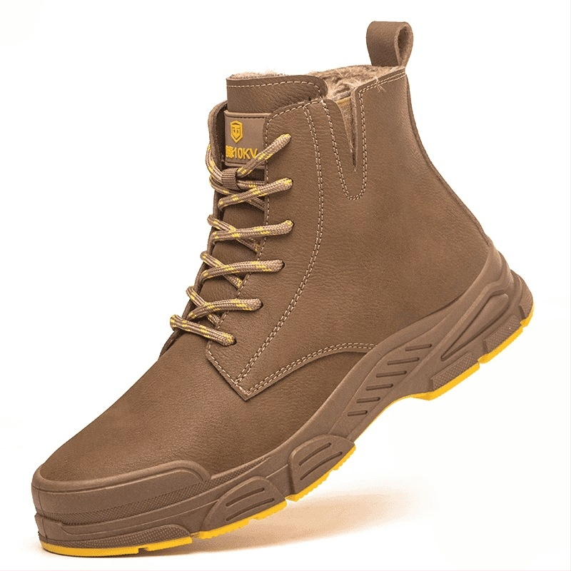 Χειμερινά εργατικά παπούτσια με μόνωση έως 10 kV, αντι-χτύπη και αντι-διάτρησης, δέρμα μικροϊνών, μεσαίο ύψος, προστασία δακτύλων