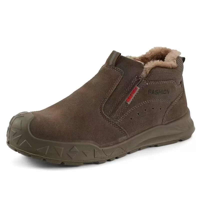 Pantofi de lucru izolați pentru bărbați – protecție împotriva loviturilor și perforării, izolație; material: piele velur; partea superioară: medie
