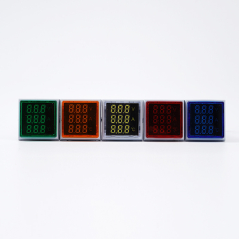 22 mm AC kvadratni LED prikaz za temperaturu s poklopcem, AD16-22VAT, ampermetar, voltmetar i termometar