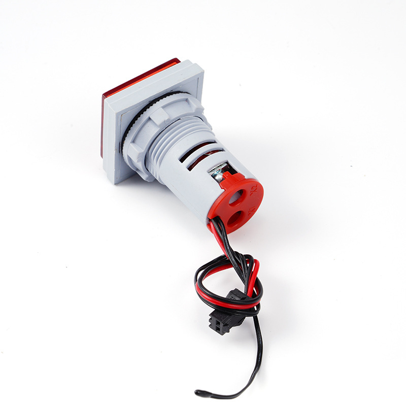 22 mm AC kvadratni LED prikaz za temperaturu s poklopcem, AD16-22VAT, ampermetar, voltmetar i termometar