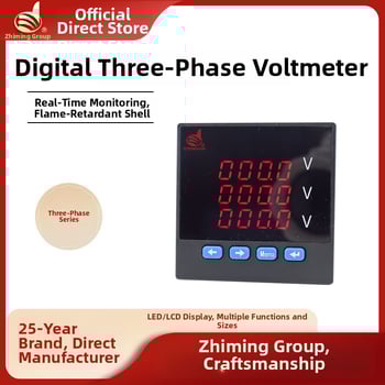 Háromfázisú digitális feszültségmérő és ampermérő — nagy pontosságú AC mérés, digitális kijelző, feszültség mérési hiba 0,4