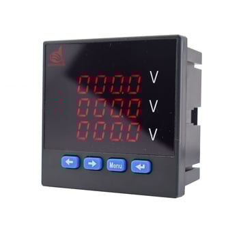 Háromfázisú digitális feszültségmérő és ampermérő — nagy pontosságú AC mérés, digitális kijelző, feszültség mérési hiba 0,4