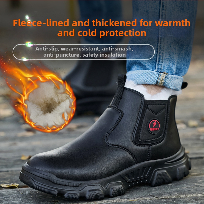 Μεσαίου ύψους παπούτσια εργασίας από microfiber δέρμα, μονωμένα, με πλαστικό καπάκι δακτύλου – προστασία από χτυπήματα και διατρήσεις