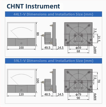 Chint pokazni ampermetar 44L1-A, voltmetar 44L1-V, 450V, 150/5A, 44C2