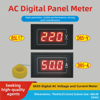 AC voltmeter a ampérmeter, vysokoprácny digitálny displej, 110V/220V/380V, trojfázový prístroj