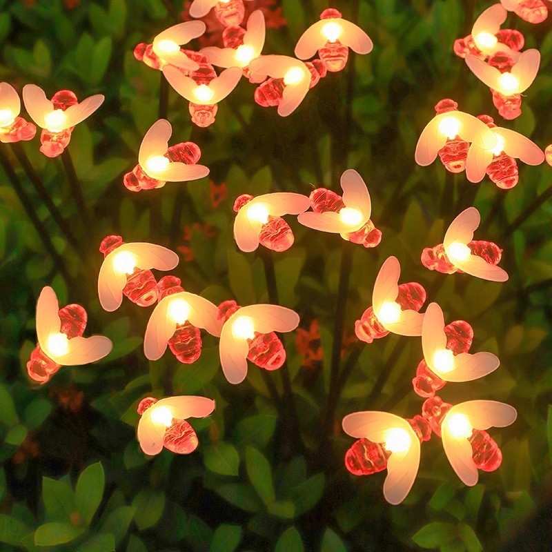 Solarna vanjska rasvjeta za vrt s cvijetom od optičkog vlakna, IP65, LED 5W, 1,2V, 6–12 sati rada