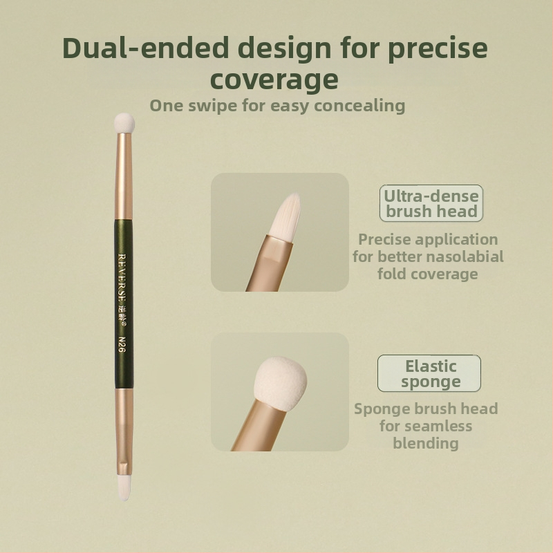 Πινέλο concealer με τρίχες συνθετικών ινών, ξύλινη λαβή, ένα πινέλο, μάρκα REVERSE