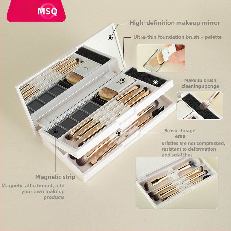 MSQ 8 τεμάχια σετ πινέλων μακιγιάζ – συνθετικές ίνες, φορητές λαβές από πλαστικό