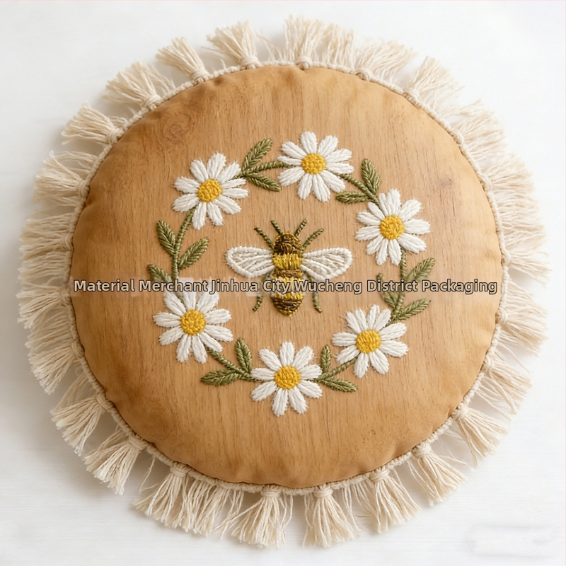 Set na vyšívanie DIY: vzor chryzantéma s včelou na vodou rozpustnej netkanej látke s lepivým podkladom, severský štýl, prispôsobiteľný