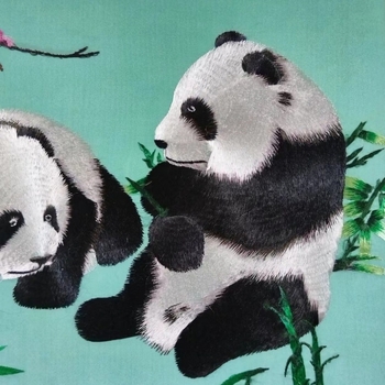Ukrasna bordirana zidna slika - Su embroidery, 11CT svila platno, etnički stil, biljke i cvijeće, završena krstna šav