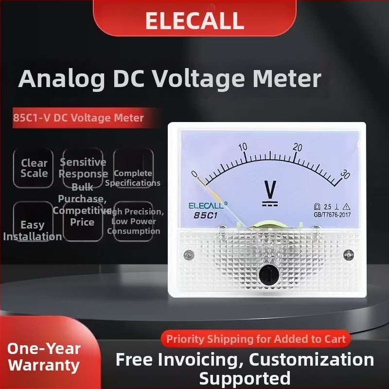 ELECALL 85C1-V DC voltmérő, panelre szerelt mutatóval, 1–3 kV mérési tartomány, ±2,5% pontosság