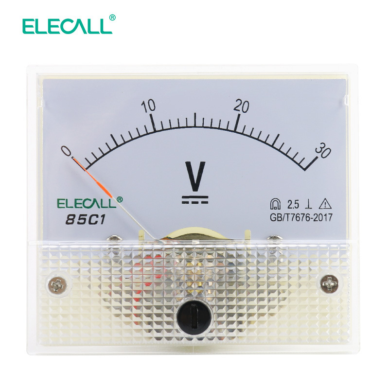 ELECALL 85C1-V DC voltmérő, panelre szerelt mutatóval, 1–3 kV mérési tartomány, ±2,5% pontosság