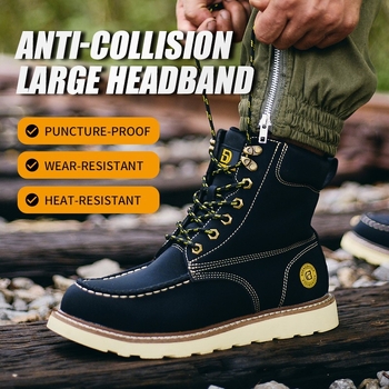 Ghete de protecție de lucru, cu vârf din oțel, înalte, anti-șoc, anti-perforație, rezistente la uzură și antiderapante pentru lucru în exterior