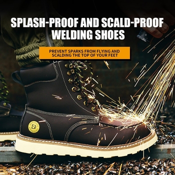 Ghete de protecție de lucru, cu vârf din oțel, înalte, anti-șoc, anti-perforație, rezistente la uzură și antiderapante pentru lucru în exterior