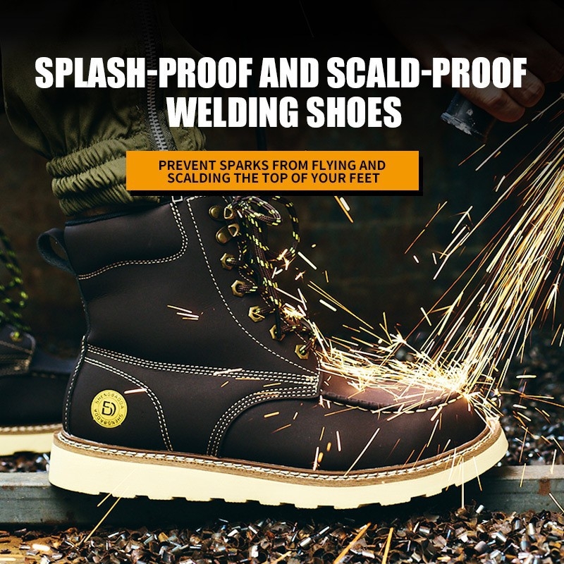 Ghete de protecție de lucru, cu vârf din oțel, înalte, anti-șoc, anti-perforație, rezistente la uzură și antiderapante pentru lucru în exterior