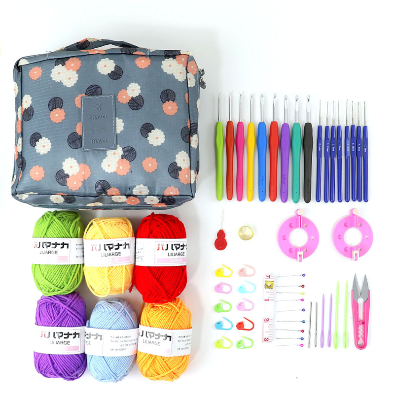 Set de unelte pentru tricotat pulover cu croșete - Zhiyue T1T, 24 buc., 470 g, stil drăguț