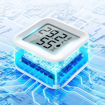Mini unutarnji digitalni termometar-higrometar sa zaslonom osmijeha, ugrađena baterija, visoka preciznost, temperatura ±0.5°C, vlaga ±3%