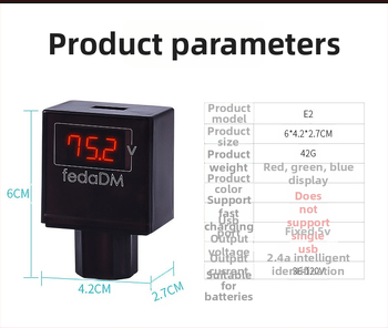 2,4 A digitalni voltmetar za električna vozila s USB punjačem, kompatibilan s 48V/60V/72V/96V sustavima