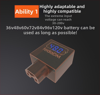 2,4 A digitalni voltmetar za električna vozila s USB punjačem, kompatibilan s 48V/60V/72V/96V sustavima