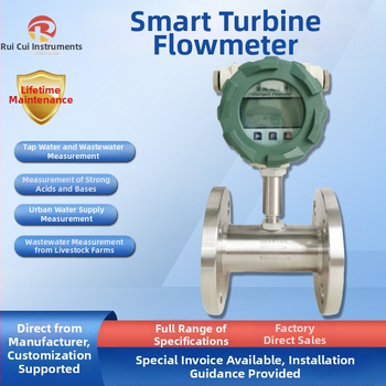 Turbínový průtokoměr pre tekutiny – Ruitest Instruments, 0-2000 m³/h, digitálny displej