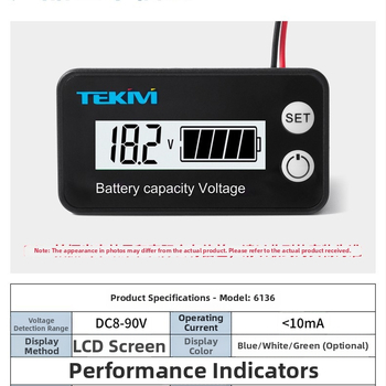 TEKIVI JX-6136 LCD измервател на мощност, вход 8-90 V, изход 8-90 V, -10 до +65 °C