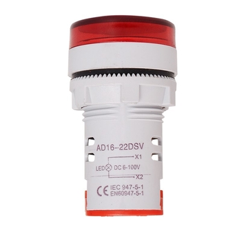 ST16VD Indikator signala DC napona, 22 mm okrugli panelni voltmetar, 12–24 V, univerzalni ulaz, raspon mjerenja 6–100 V