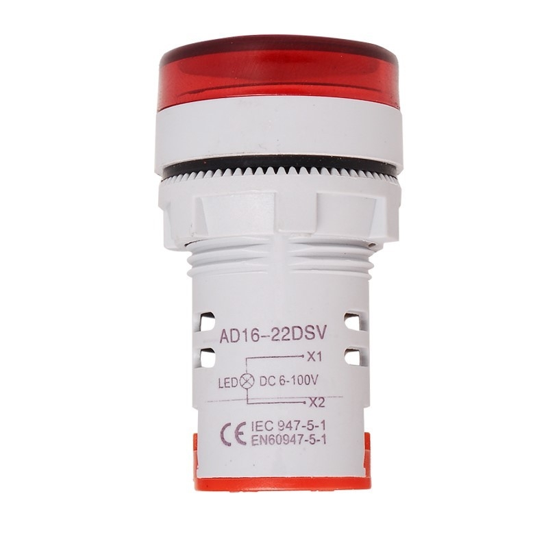 ST16VD Indikator signala DC napona, 22 mm okrugli panelni voltmetar, 12–24 V, univerzalni ulaz, raspon mjerenja 6–100 V