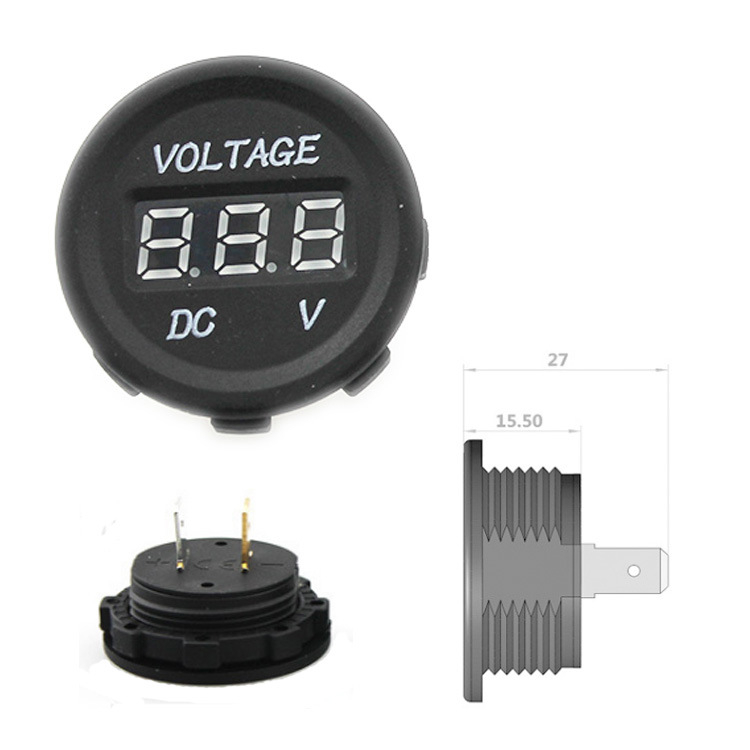 Guangju DC akkumulátorfeszültség-mérő LED kijelzővel, autók és lakókocsik számára, működő áramerősség 20, CE tanúsítvány, feszültségtartomány alatt 50V, érintkezési ellenállás ≤50, szigetelési ellenállás ≤100, elektromos élettartam ≥10000 ciklus