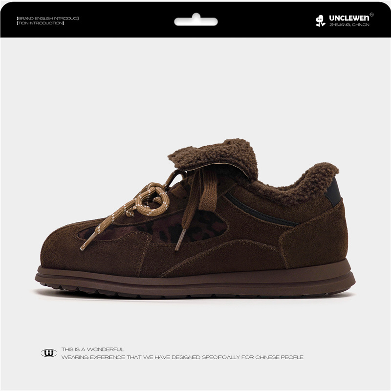 Adidași de iarnă pentru femei, cu căptușeală din bumbac și talpă groasă, plușată (Brand: Uncle Wen; Funcție: Electricity damage; Tip: Anti-șoc și anti-țepușare)