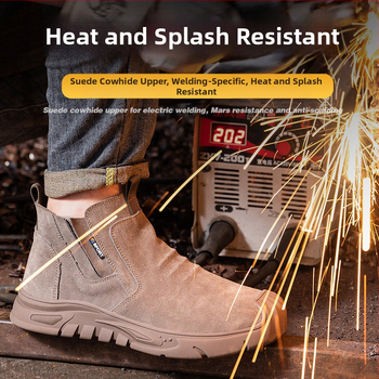 Pracovná obuv s oceľovou špičkou – proti nárazu a perforácii, protišmyková, odolná voči opotrebeniu, vysokoteplotná odolnosť