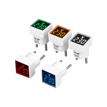 Kvadratni europski standardni utikač – kućni digitalni voltmetar s LED indikatorom, AC230V/220V, LED-102, SINOTIMER