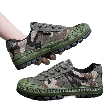 Pantofi de antrenament din pânză camuflată, unisex, cu talpă anti-derapare, rezistenți la uzură, cu partea superioară de înălime medie, anti-perforație