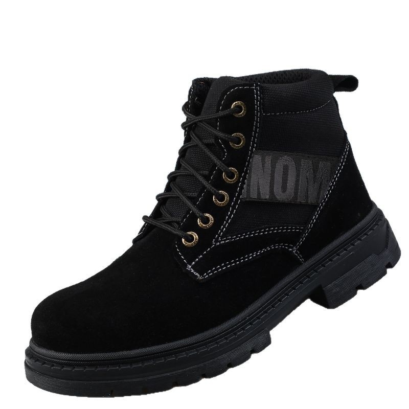 Bezpečnostná pracovná obuv - stredne vysoká, oceľová špička, velúr hovädzej kože, proti nárazu, proti perforácii