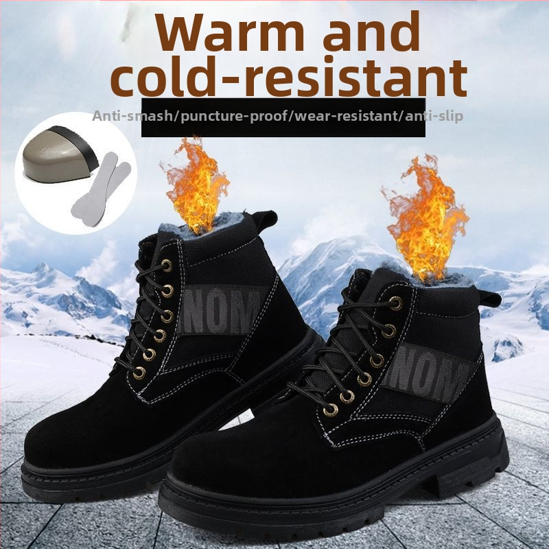 Bezpečnostná pracovná obuv - stredne vysoká, oceľová špička, velúr hovädzej kože, proti nárazu, proti perforácii