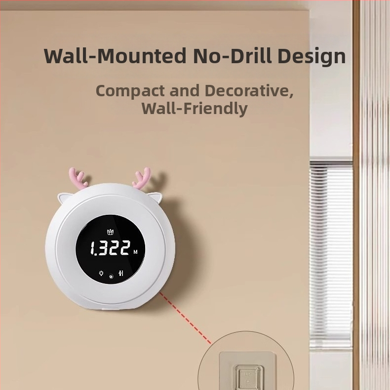 Lidar merací prístroj na výšku a hmotnosť pre deti – inteligentný IR presný elektronický merací prístroj, 3-palcový LED displej, dotykové ovládanie, dobíjateľný