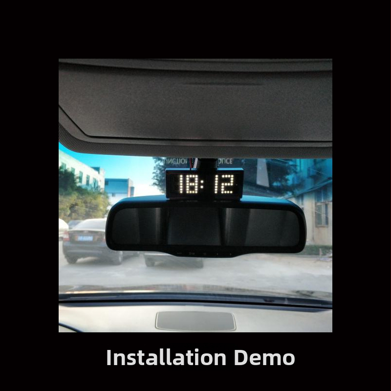 LED hodiny s bodovou mriežkou pre auto, vnútorný teplomer, meranie napätia batérie, RX8025 vysokoprecízny časovací IC, DIY inštalácia