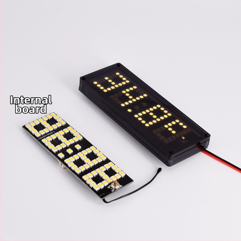 LED hodiny s bodovou mriežkou pre auto, vnútorný teplomer, meranie napätia batérie, RX8025 vysokoprecízny časovací IC, DIY inštalácia